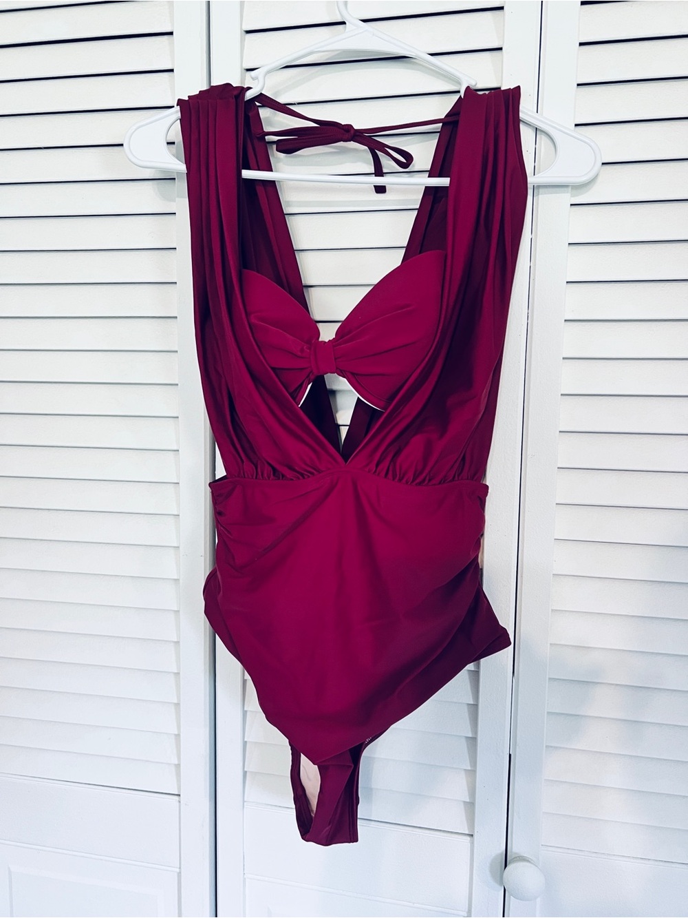 Cupshe size small two-piece swimsuit in Deep Wine Red